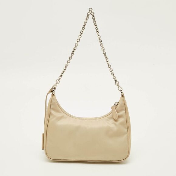 Prada Re-Edition 2005 Beige Re-Nylon And Saffiano Leather Shoulder Bag - Picture 4 of 7